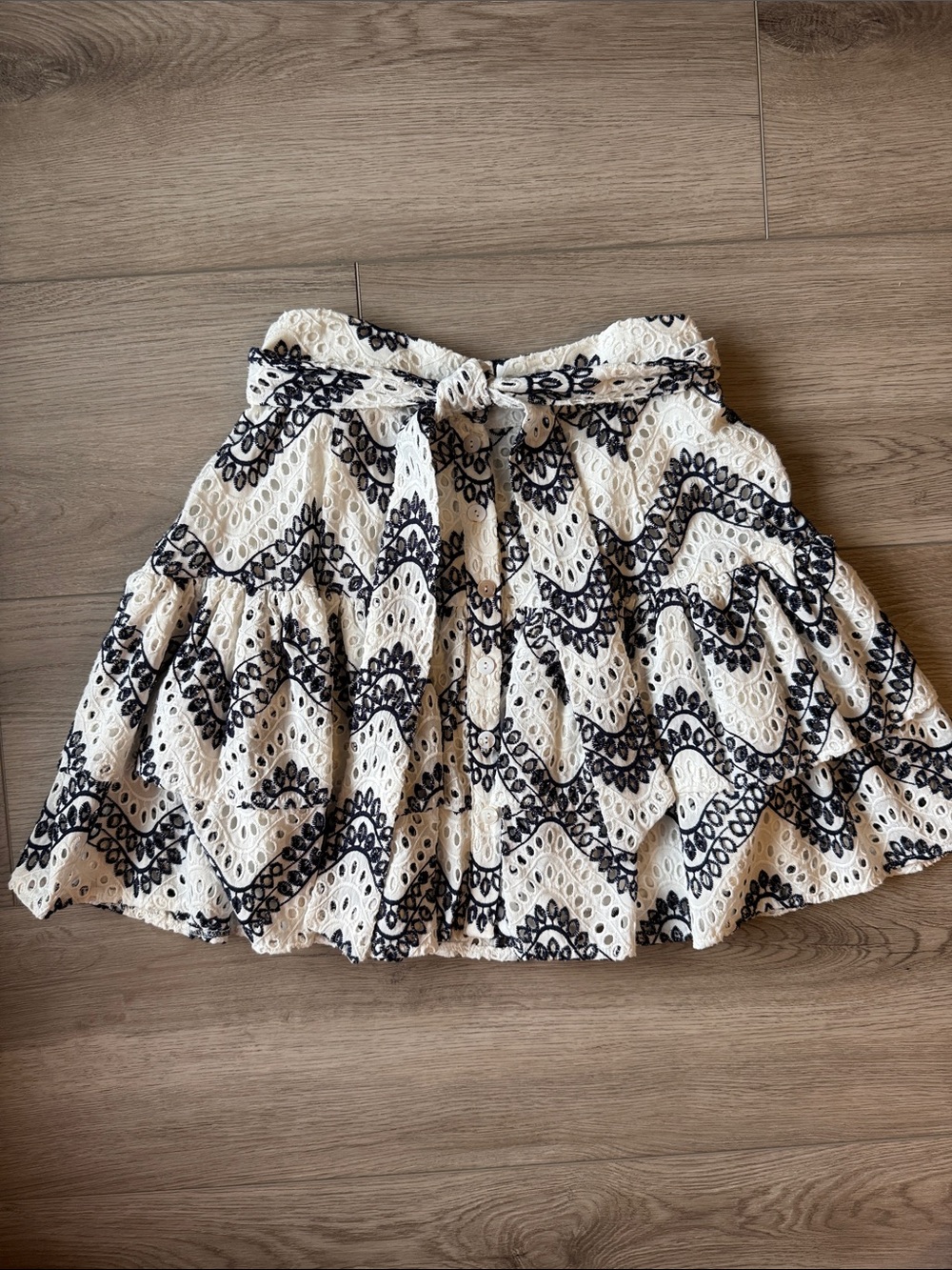 Bloomingdale’s Aqua eyelet skirt